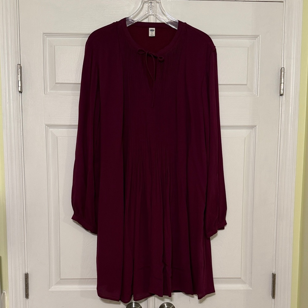 Old Navy Deep Burgundy Long Sleeve Dress